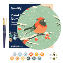 Afbeelding in Gallery-weergave laden, Schilderen op Nummer op Houten Schijf - Winter roodborstje