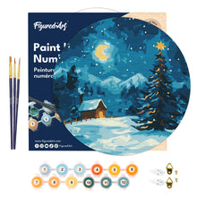 Afbeelding in Gallery-weergave laden, Schilderen op Nummer op Houten Schijf - Sterrennacht van Kerstmis