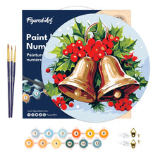 Afbeelding in Gallery-weergave laden, Schilderen op Nummer op Houten Schijf - Kerstklokken