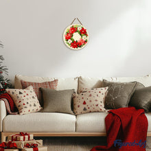 Afbeelding in Gallery-weergave laden, Schilderen op Nummer op Houten Schijf - Bloemige kerstkrans