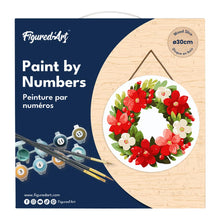 Afbeelding in Gallery-weergave laden, Schilderen op Nummer op Houten Schijf - Bloemige kerstkrans