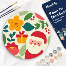 Afbeelding in Gallery-weergave laden, Schilderen op Nummer op Houten Schijf - Kerstman en bloemen