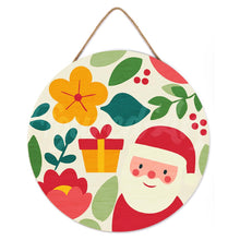 Afbeelding in Gallery-weergave laden, Schilderen op Nummer op Houten Schijf - Kerstman en bloemen