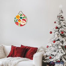 Afbeelding in Gallery-weergave laden, Schilderen op Nummer op Houten Schijf - Kerstman en bloemen