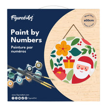 Afbeelding in Gallery-weergave laden, Schilderen op Nummer op Houten Schijf - Kerstman en bloemen