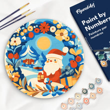 Afbeelding in Gallery-weergave laden, Schilderen op Nummer op Houten Schijf - Krans en Kerstman
