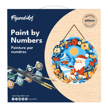 Afbeelding in Gallery-weergave laden, Schilderen op Nummer op Houten Schijf - Krans en Kerstman