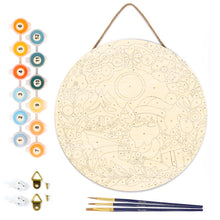 Afbeelding in Gallery-weergave laden, Schilderen op Nummer op Houten Schijf - Krans en Kerstman