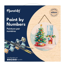 Afbeelding in Gallery-weergave laden, Schilderen op Nummer op Houten Schijf - Kerstboom en open haard