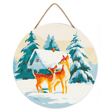 Afbeelding in Gallery-weergave laden, Schilderen op Nummer op Houten Schijf - Hert en hut