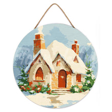 Afbeelding in Gallery-weergave laden, Schilderen op Nummer op Houten Schijf - Bakstenen huis in de winter