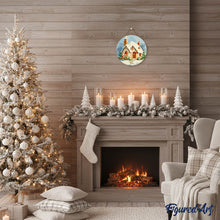 Afbeelding in Gallery-weergave laden, Schilderen op Nummer op Houten Schijf - Bakstenen huis in de winter