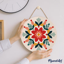 Afbeelding in Gallery-weergave laden, Schilderen op Nummer op Houten Schijf - Wintermandala