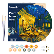 Afbeelding in Gallery-weergave laden, Schilderen op Nummer - Schilderen op Nummer op Houten Schijf - Van Gogh Café Terras bij Nacht