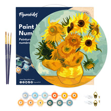 Afbeelding in Gallery-weergave laden, Schilderen op Nummer - Schilderen op Nummer op Houten Schijf - Van Gogh - Zonnebloemen