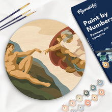 Afbeelding in Gallery-weergave laden, Schilderen op Nummer - Schilderen op Nummer op Houten Schijf - De schepping van Adam - Michelangelo