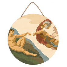 Afbeelding in Gallery-weergave laden, Schilderen op Nummer - Schilderen op Nummer op Houten Schijf - De schepping van Adam - Michelangelo