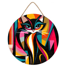 Afbeelding in Gallery-weergave laden, Schilderen op Nummer - Schilderen op Nummer op Houten Schijf - Gedurfd Abstract Kat