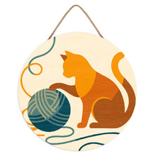 Afbeelding in Gallery-weergave laden, Schilderen op Nummer - Schilderen op Nummer op Houten Schijf - Kat en bol garen