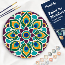 Afbeelding in Gallery-weergave laden, Schilderen op Nummer - Schilderen op Nummer op Houten Schijf - Pauwenmandala