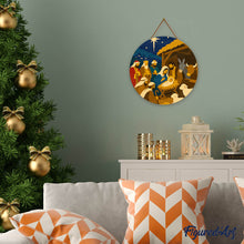 Afbeelding in Gallery-weergave laden, Schilderen op Nummer - Schilderen op Nummer op Houten Schijf - Kerststal