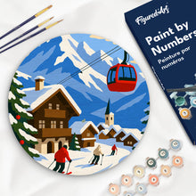 Afbeelding in Gallery-weergave laden, Schilderen op Nummer - Schilderen op Nummer op Houten Schijf - Wintervakantie in de Alpen