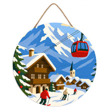 Afbeelding in Gallery-weergave laden, Schilderen op Nummer - Schilderen op Nummer op Houten Schijf - Wintervakantie in de Alpen