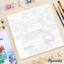 Afbeelding in Gallery-weergave laden, Mini Schilderen op Nummer met Frame - Malibu