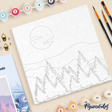 Afbeelding in Gallery-weergave laden, Mini Schilderen op Nummer met Frame - Dennenbos