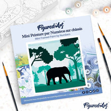 Afbeelding in Gallery-weergave laden, Mini Schilderen op Nummer met Frame - Olifant in het groene woud