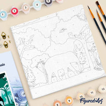 Afbeelding in Gallery-weergave laden, Mini Schilderen op Nummer met Frame - Olifant in het groene woud