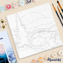Afbeelding in Gallery-weergave laden, Mini Schilderen op Nummer met Frame - Majestueuze herten en landschap