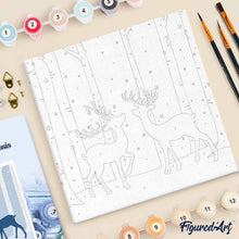 Afbeelding in Gallery-weergave laden, Mini Schilderen op Nummer met Frame - Ontmoeting met herten