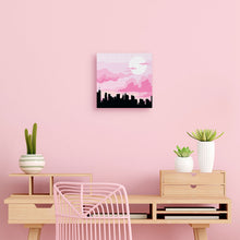 Afbeelding in Gallery-weergave laden, Mini Schilderen op Nummer met Frame - New York onder een roze hemel