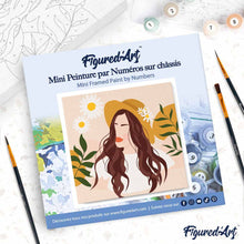 Afbeelding in Gallery-weergave laden, Mini Schilderen op Nummer met Frame - Vrouw en madeliefjes