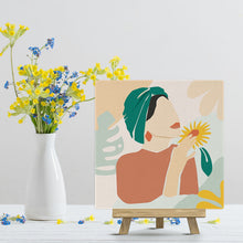 Afbeelding in Gallery-weergave laden, Mini Schilderen op Nummer met Frame - Vrouw met groene tulband