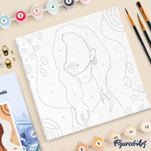 Afbeelding in Gallery-weergave laden, Mini Schilderen op Nummer met Frame - Peinzende vrouw