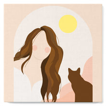 Afbeelding in Gallery-weergave laden, Mini Schilderen op Nummer met Frame - Vrouw en haar kat