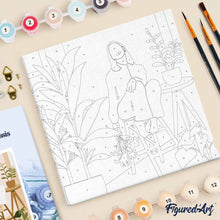 Afbeelding in Gallery-weergave laden, Mini Schilderen op Nummer met Frame - Vrouw en boeket