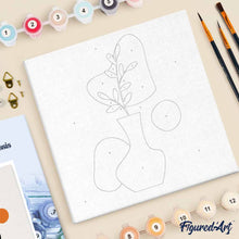 Afbeelding in Gallery-weergave laden, Mini Schilderen op Nummer met Frame - Plant en zwarte vaas