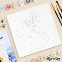 Afbeelding in Gallery-weergave laden, Mini Schilderen op Nummer met Frame - Plant en blauwe vaas