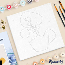 Afbeelding in Gallery-weergave laden, Mini Schilderen op Nummer met Frame - Plant en zwarte pot