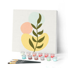 Afbeelding in Gallery-weergave laden, Mini Peinture par Numéros petit format 20x20cm avec cadre Plante