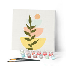 Afbeelding in Gallery-weergave laden, Mini Peinture par Numéros petit format 20x20cm avec cadre Plante 2