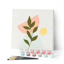 Afbeelding in Gallery-weergave laden, Mini Peinture par Numéros petit format 20x20cm avec cadre Plante 4