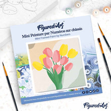 Afbeelding in Gallery-weergave laden, Mini Schilderen op Nummer met Frame - Boeket Tulpen