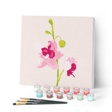 Afbeelding in Gallery-weergave laden, Mini Peinture par Numéros petit format 20x20cm avec cadre Orchidée
