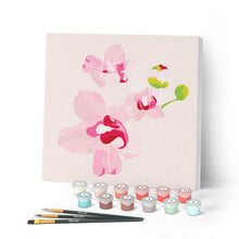 Afbeelding in Gallery-weergave laden, Mini Peinture par Numéros petit format 20x20cm avec cadre Fleurs d'Orchidée