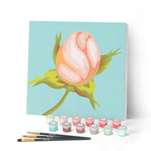 Afbeelding in Gallery-weergave laden, Mini Peinture par Numéros petit format 20x20cm avec cadre Fleur en bouton