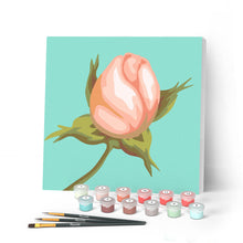 Afbeelding in Gallery-weergave laden, Mini Peinture par Numéros petit format 20x20cm avec cadre Fleur en bouton